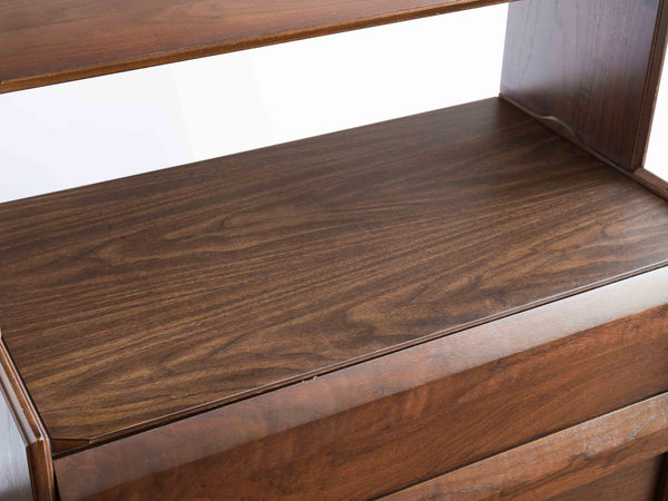 Vintage Mid Century Lane First Edition Tilt Out Record Cabinet with Modular Shelving in Walnut