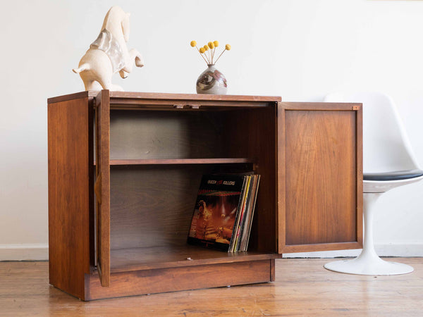 Vintage Mid Century Lane Perception Record Cabinet / Small Buffet in Walnut