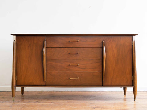 Vintage Mid Century Walnut Credenza / Lowboy Dresser