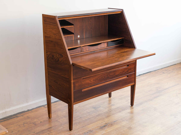 Vintage Mid Century Danish Rosewood Secretary Desk by Kai Kristiansen for HJN Mobler