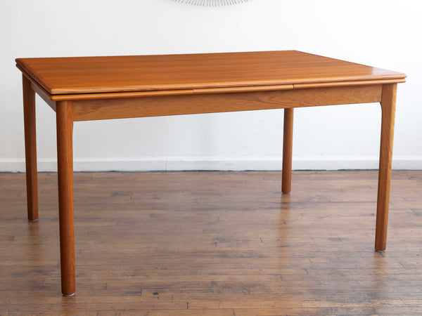 Vintage Mid Century Danish Teak Draw Leaf Dining Table by Ansagar Mobler