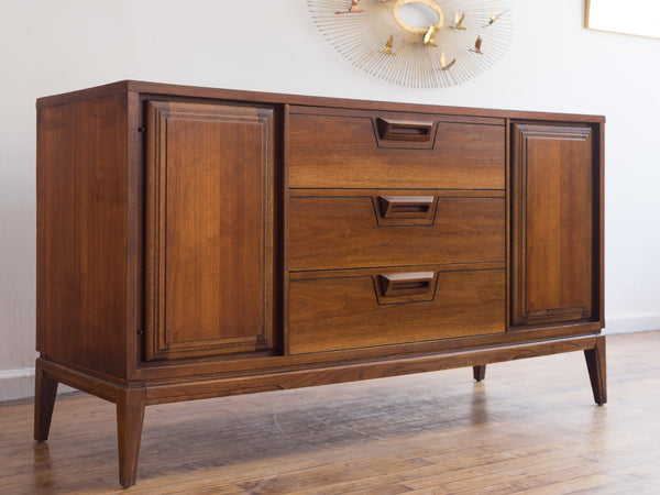 Vintage MCM Walnut Credenza by United