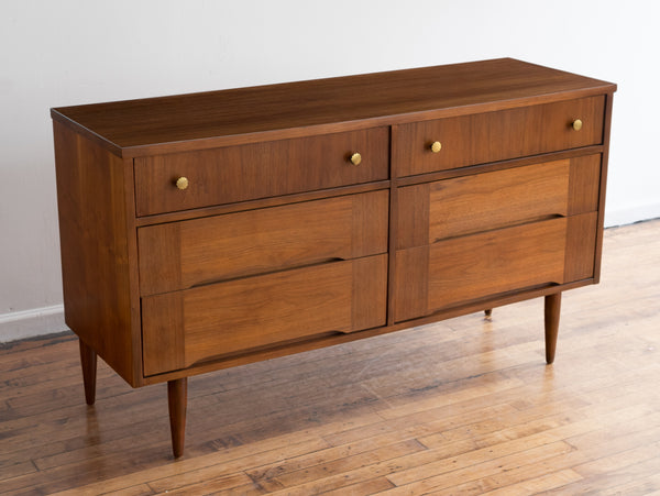 Vintage Mid Century Six Drawer Lowboy Dresser