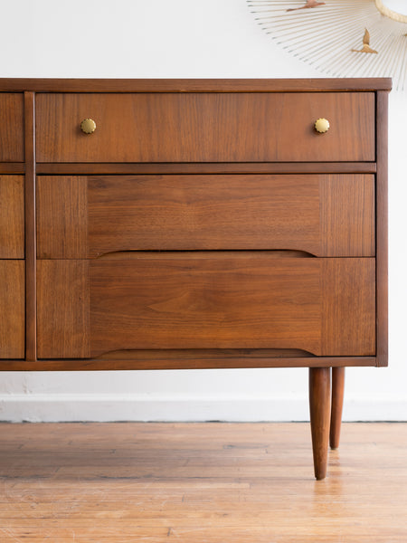 Vintage Mid Century Six Drawer Lowboy Dresser