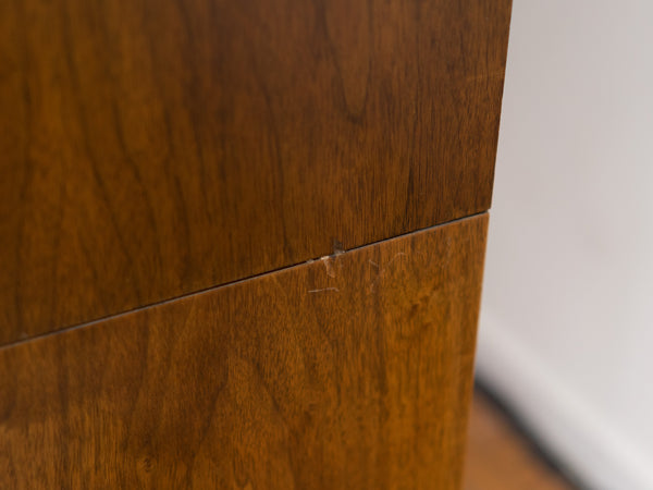 Vintage MCM Belgian Bookcase with Drop Down Desk/Bar in Walnut