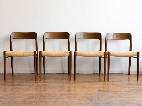 Vintage Mid Century Danish Niels O. Moller 75 Dining Chairs in Wenge - Set of 4