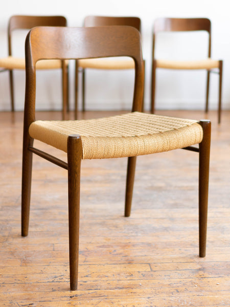 Vintage Mid Century Danish Niels O. Moller 75 Dining Chairs in Wenge - Set of 4