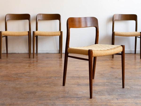 Vintage Mid Century Danish Niels O. Moller 75 Dining Chairs in Wenge - Set of 4