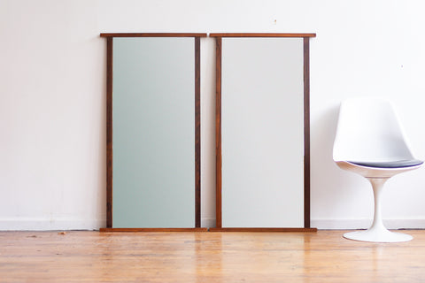 Pair of Mid-century Wall Mirrors in Teak and Rosewood by Kipp Stewart for Calvin