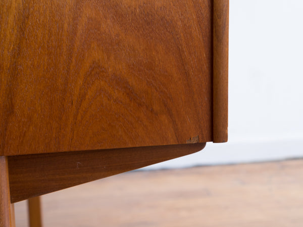 Vintage MCM Danish Teak Single-Pedestal Writing Desk with Hidden Bookshelf