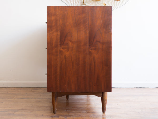 Vintage Mid-Century Walnut 9-Drawer Lowboy Dresser by Ramseur