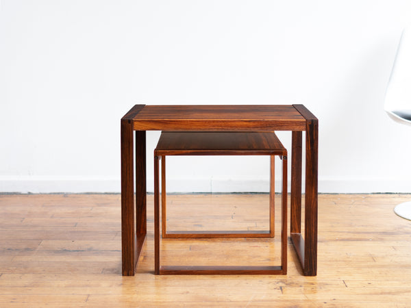 Vintage 1970's Pair of Danish Rosewood Nesting Side Tables