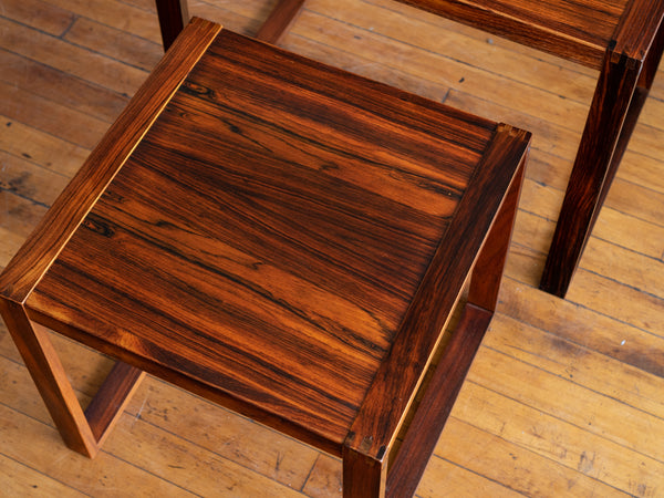 Vintage 1970's Pair of Danish Rosewood Nesting Side Tables