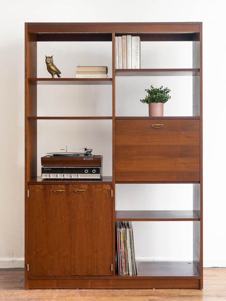Vintage Danish Modular Shelving Unit / Room Divider With Secretary Desk
