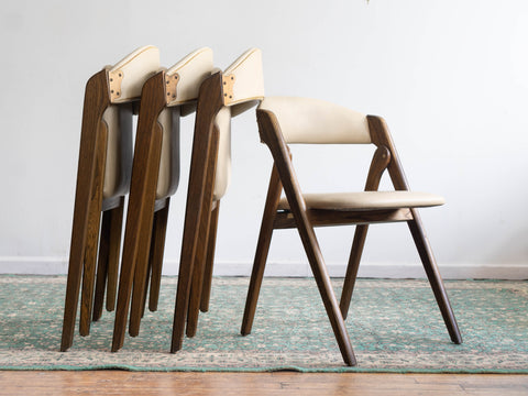 Vintage Mid Century Folding Chairs - Set of 4