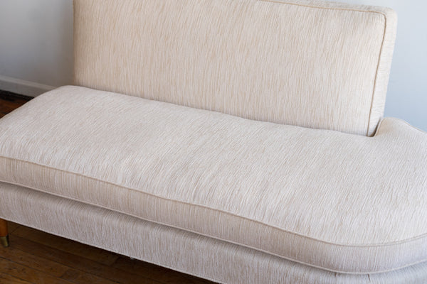 Vintage Mid-Century Two Piece Curved Sectional Sofa or Pair of Loveseats