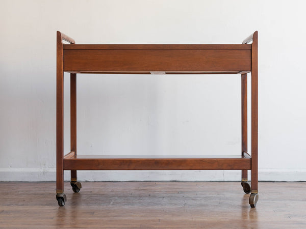 Vintage MCM American of Martinsville Accord Walnut Bar Cart