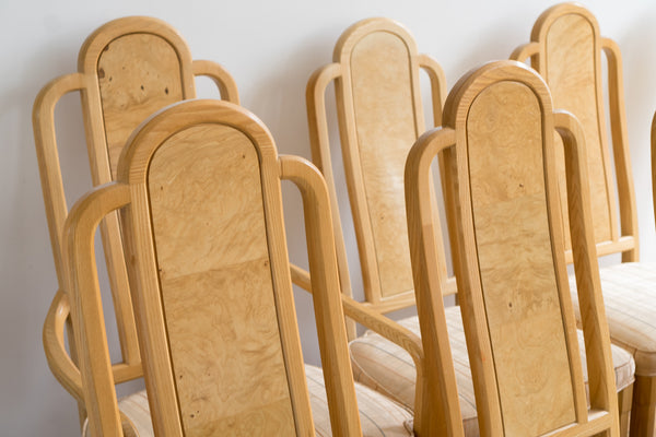 Set of 6 Henredon Scene Two Olive Burl Dining Chairs