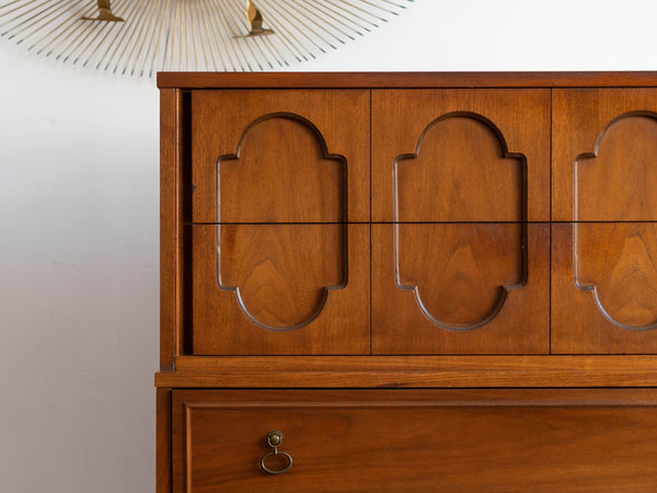 Mid Century Modern Walnut Highboy Dresser