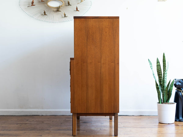 Mid Century Modern Walnut Highboy Dresser