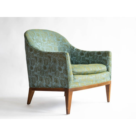 Mid Century Blue-Green Upholstered Armchair by Drexel